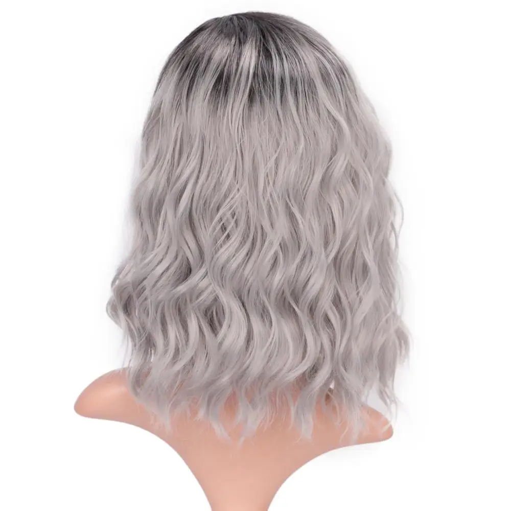 I's a wig 14 ''Ombre розовый/синий/Блонд синтетические парики короткие волны воды парик для женщин может быть Косплей Высокая температура волокна волос - Цвет: R4-0906