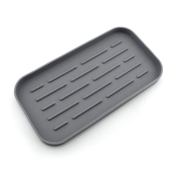 

Kitchen Sink Sponge Rack Silicone Drain Mat Tray Kitchen Storage Pan Drain