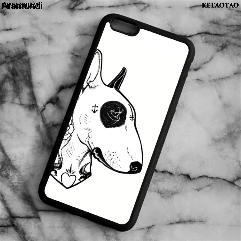 Чехлы для телефонов KETAOTAO Tattooed Bullterrier iPhone 4S 5C 5S 6 6S 7 8 Plus X S5 Чехол Мягкий ТПУ