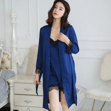 Осень-зима чистый Хлопковая пижама женский день застегивается кружевные сексуальные с воротником-хомутом для маленьких девочек Ночная сорочка два комплекта с длинным рукавом Детское Белье для сна