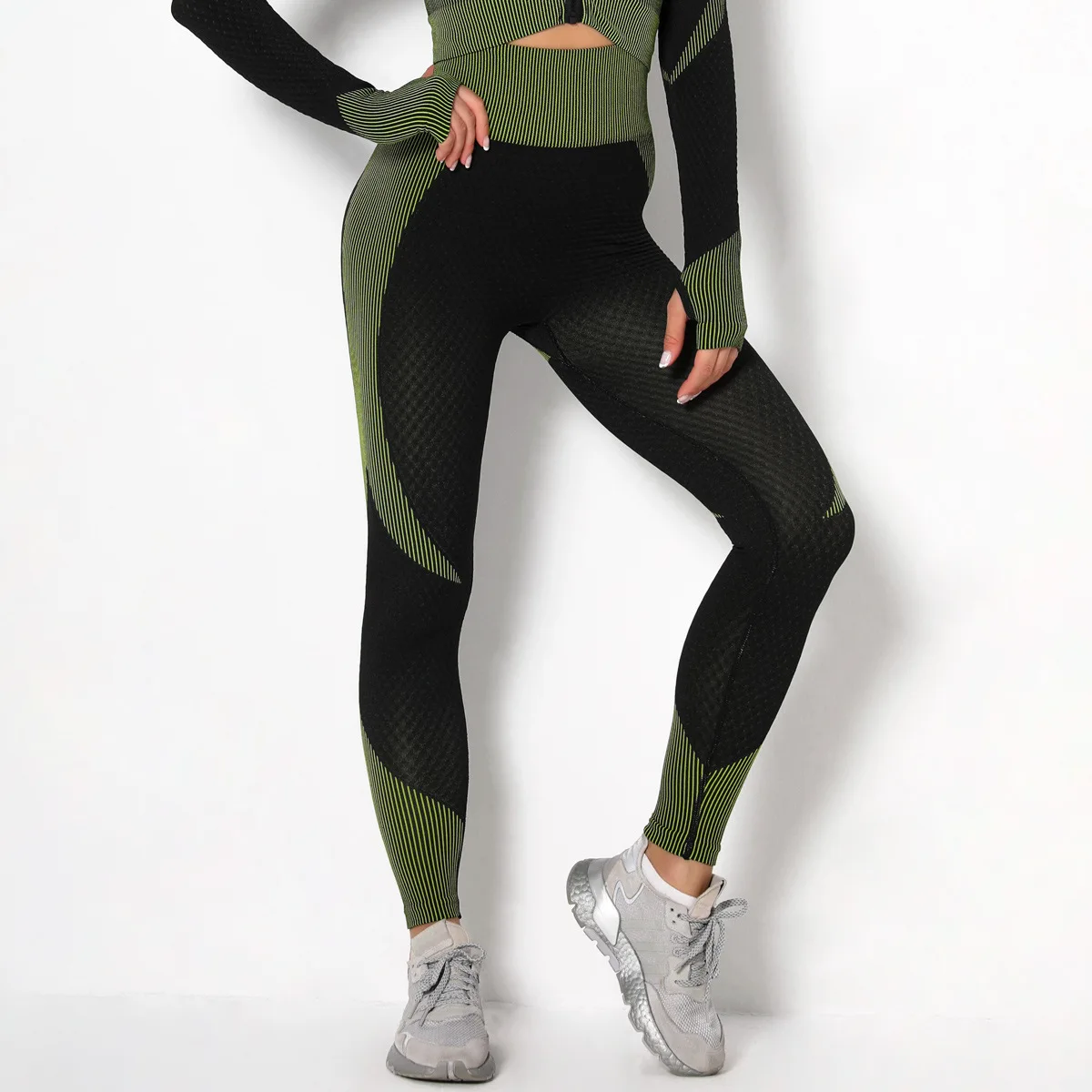

Peach-Hip Jacquard Fitness Pants Ladies' High Waist Tight Yoga Pants Quick-Drying Breathable Sports Trousers