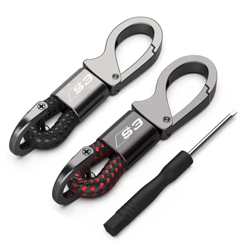For Audi S3 S4 S5 S6 A1 A3 A4 A5 A6 A7 A8 Q2 Q3 Q5 Q8 Q7 TT Car Accessories Leather Rope KeyChain Horseshoe Buckle Key Rings | Автомобили