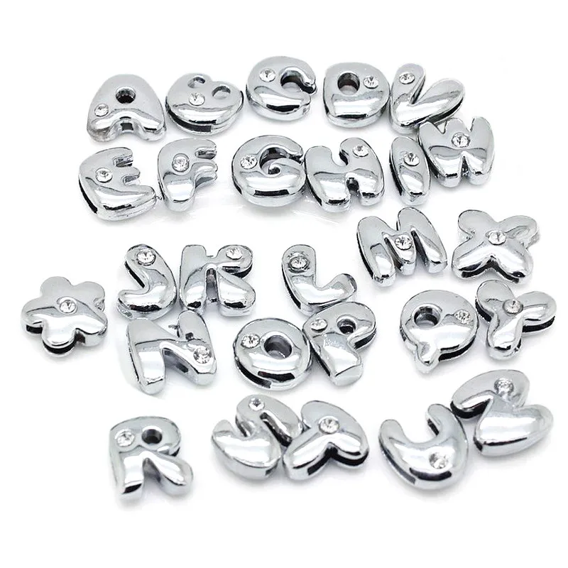 Rhinestone Slide Charms Letters For Jewelry Making Women Bracelet 8mm  Alphabet A-Z Pet Collar Necklace DIY Accessories Gift - AliExpress
