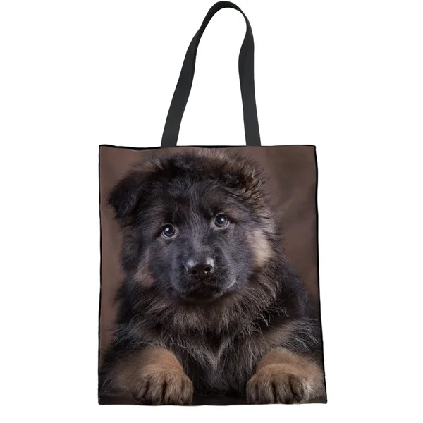 THIKIN, 3D, немецкая овчарка, с принтом, для девочек, сумки для покупок, женские, большие, многоразовые, холщовые, тоут, для девочек, тканевые сумки для покупок, Эко сумка - Цвет: as picture