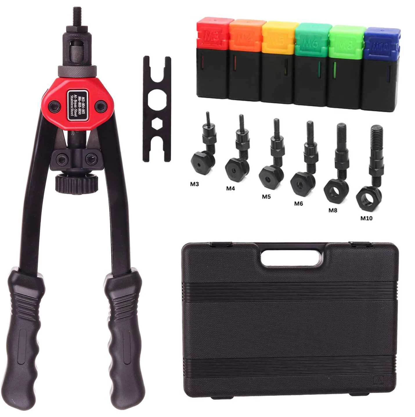 cheap!!!- Manual Rivet Gun Kit BT-605 Riveter Gun tool Hand Insert
Rivet Nut Tool Manual Mandrels M3 M4 M5 M6 M8 M10 M12 HT2597