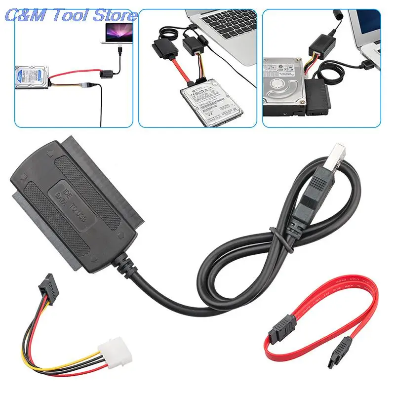 

Адаптер Внешний для 2,5/3,5 дюймов с 4-контактным кабелем питания SATA/PATA/IDE Drive на USB 2,0
