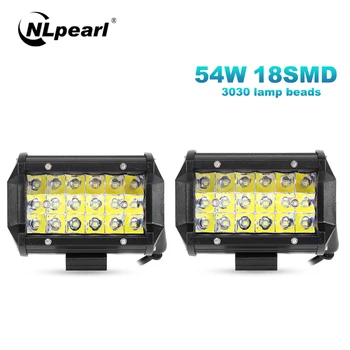

Nlpearl 54W Light Bar/Work Light Car LED Work Light Bar 12V 3-Row 4WD Offroad Lights LED Spotlights For Boat Truck Tractor SUV