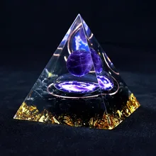 Gerador de energia orgone pirâmide ametista peridot cura cristal natural reiki chakra gerador orgonite pirâmide meditação ferramenta