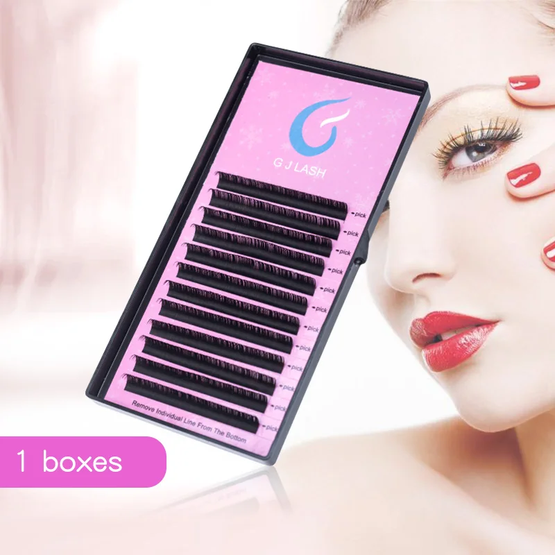 

GJLash J/B/C/D 12 Lines Eyelash Extension 3D Russia Individual Extension Eyelash Makeup Lash Extension Support OEM Handmade