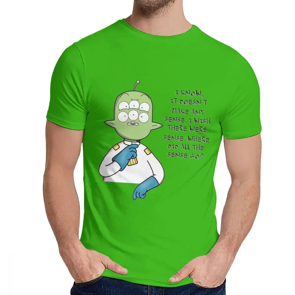 Мужская футболка Tribore Final Space Мягкая тонкая стильная Классическая футболка с круглым вырезом и рисунком - Цвет: Зеленый