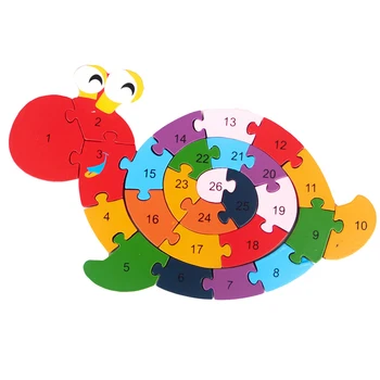 

Wooden Jigsaw Puzzles Winding Snail Toys Letter Numbers Puzzles Preschool Educational Toys Puzzles Educational Toys for kids