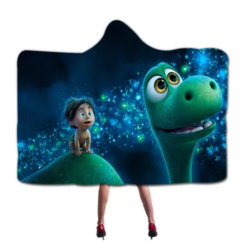 

BEST.WENSD Thick Plush Hooded Blanket for Adults Kids Forest Dinosaurs Wearable Fleece Hoodie Cartoon Terror Throw Blankets 3d