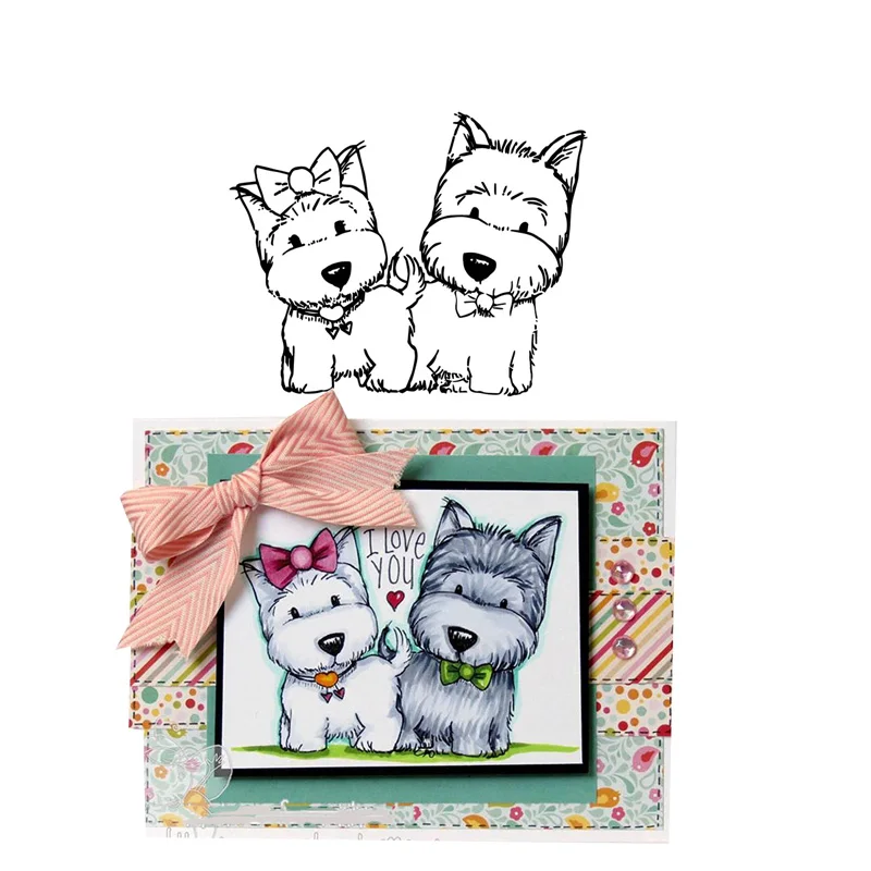 

CH Couple dogs Silicone Seal Yourself Scrapbooking Album Sheets Decorative Clear Stamps Wedding Decoration