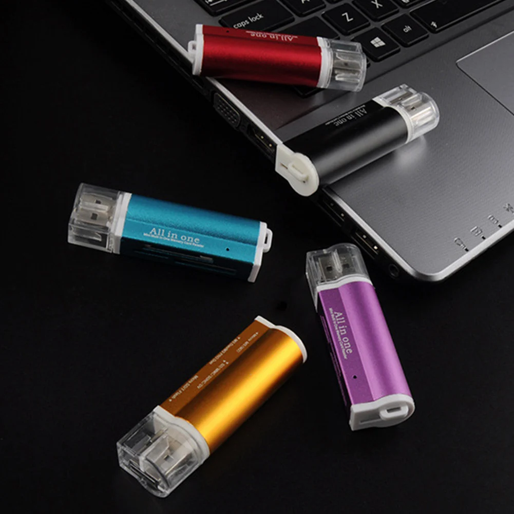 Все в 1 USB 2,0 Легкий/TF кабель переходной Многофункциональный высоко быстро действенный алюминиевый сплав портативный считыватель карт