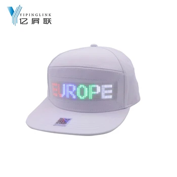 

Bluetooth programmable scrolling LED moving text cap with LED display global language rechargeable RGB LED message DIY hat