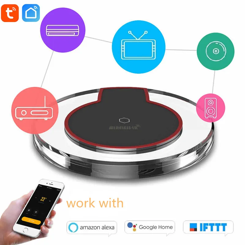 Concentrador de Control remoto IR WiFi 2,4G, controlador remoto Universal infrarrojo para aire acondicionado, TV, DVD, uso de Tuya Smart Life
