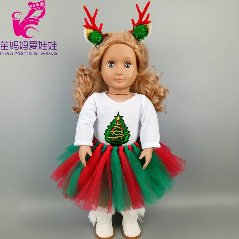 Disfraces de muñecas para de 18 pulgadas, vestido de árbol de Navidad de 43 cm, ropa de muñecas para bebés, faldas de tutú Año Nuevo, regalo para niños|Muñecas| - AliExpress