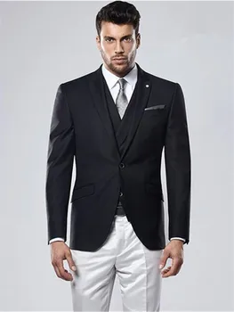 

Business Bridegroom Groom Men Suit Tuxedos Slim Fit Formal Party Evening Groomsman Men's suits 3 piece set (jacket+pants+vest)