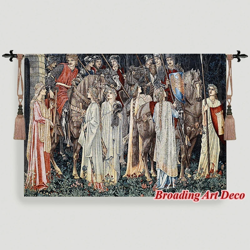 The Arming And Departure Of The Knights Medieval Tapestry Wall Hanging