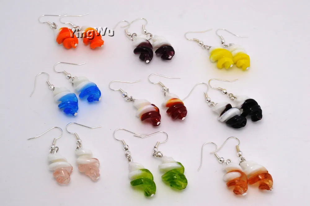 Yingwu Cute Women Stud Earrings Fashion Jewelry Brincos Colorful Screw Spirl Earing Pendientes Mujer Boucles Bijoux 6Pairs Lot | Украшения