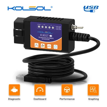 

KOLSOL ELM327 USB V1.5 with Switch modified for Ford ELMconfig Forscan CH340+25K80 chip HS-CAN / MS-CAN