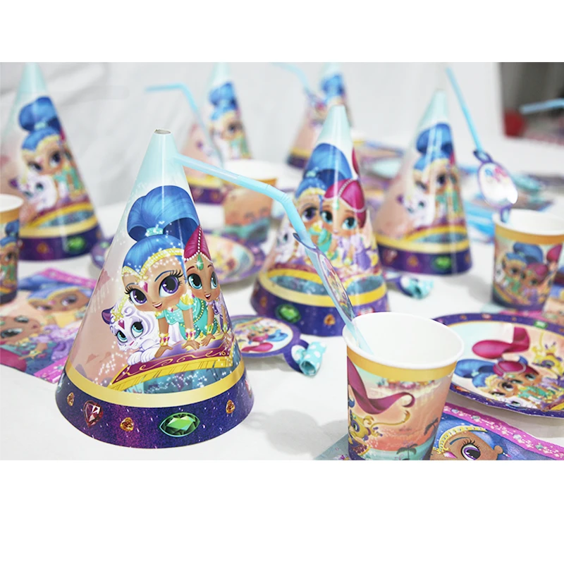 Shimmer And Shine Party Cutlery Baby Girl Sister Children Birthday Decorations Family Friends Disposable Tableware Party Shower