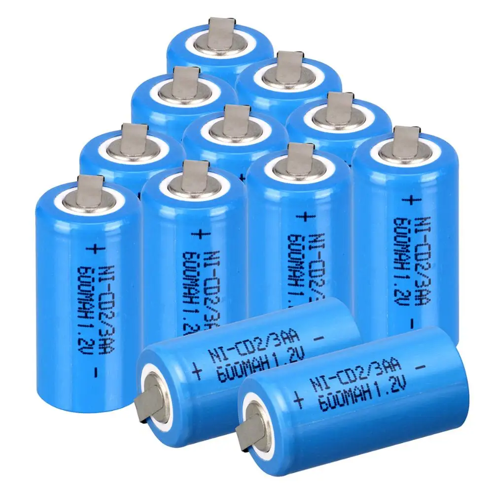 2~ 32 шт 600mAh ni-cd 1,2 v аккумулятор 2/3 AA nicd 1,2 v аккумуляторные батареи синий