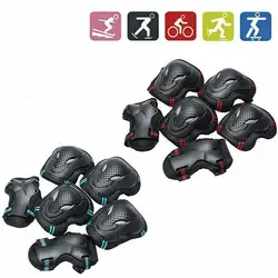 6pcs/set Skateboard Ice Roller Skating Protective Gear Elbow Pads Wrist Guard Cycling Riding Knee Protector for Kids Men Women