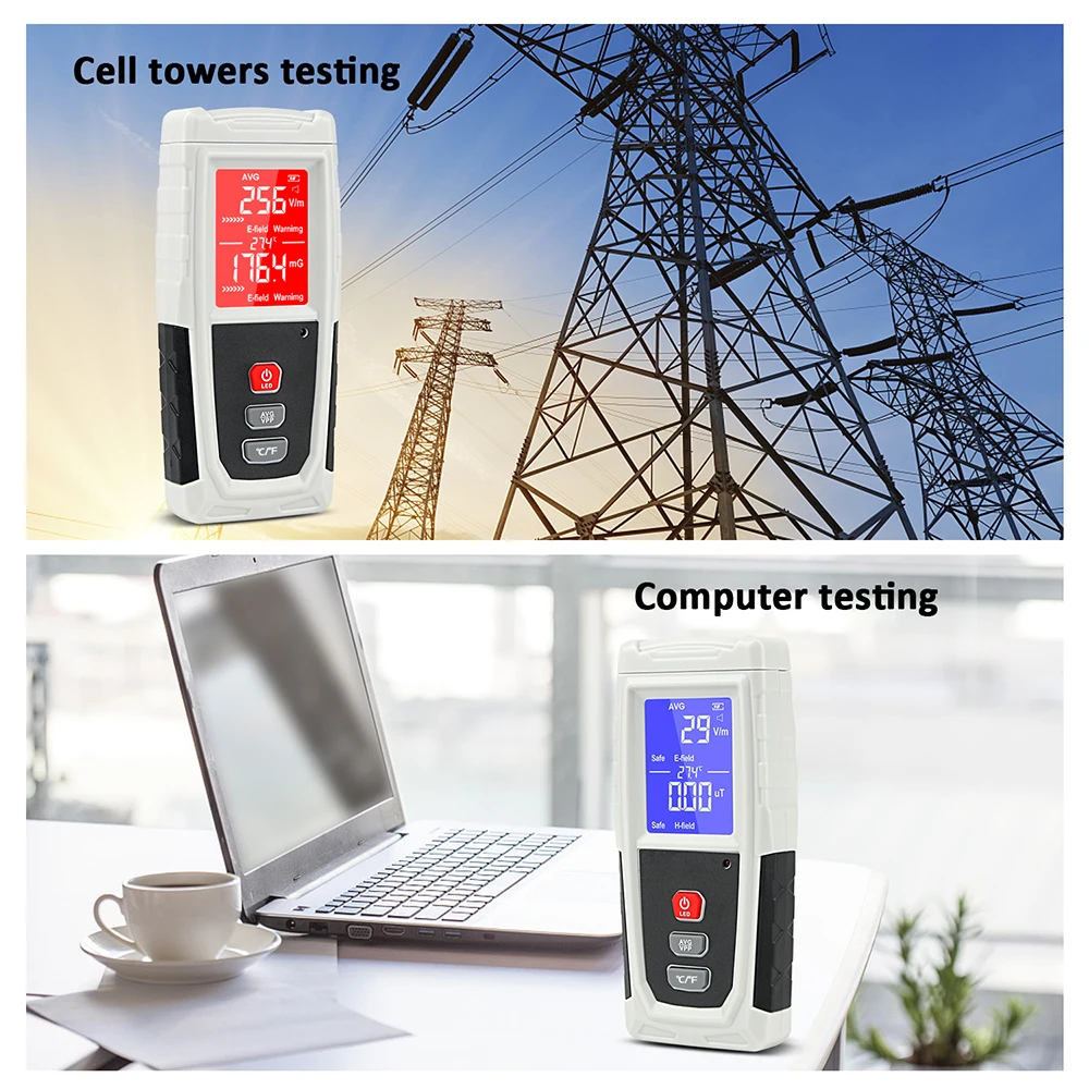 DZYTEK Electromagnetic Field Radiation Detector Tester Emf Meter Rechargeable Handheld Counter Emission Dosimeter Computer