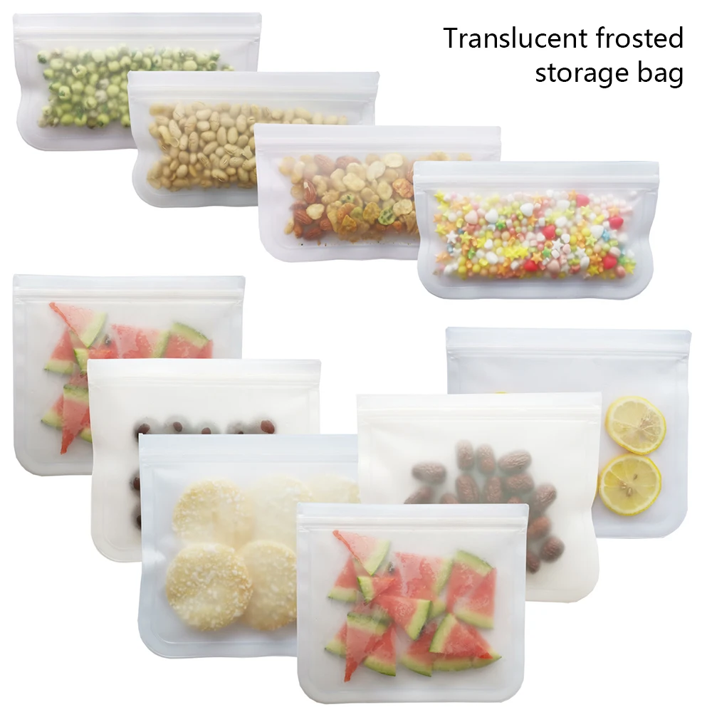 Силиконовый мешок с зажимом сумка многоразовая емкость для заморозки Ziplock герметичный антисептик водонепроницаемый топ фрукты ланч бокс кухонные сумки для хранения