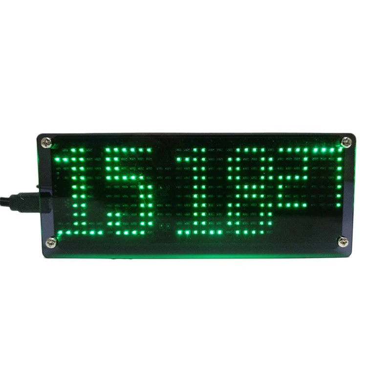 

LED Dot Matrix Clock DIY Bulk Parts Welding Light Cube Kit (Green Bulk Parts + Power Line + Shell)