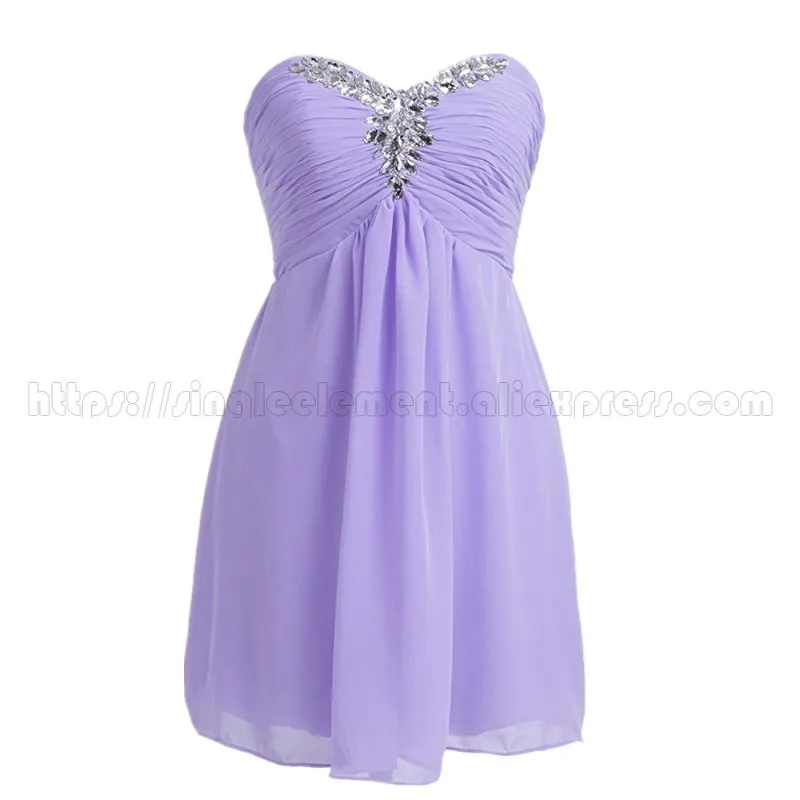 

Factory Real photo Lilac Chiffon Short Bridesmaid Dresses Wedding Party Dress For Junior