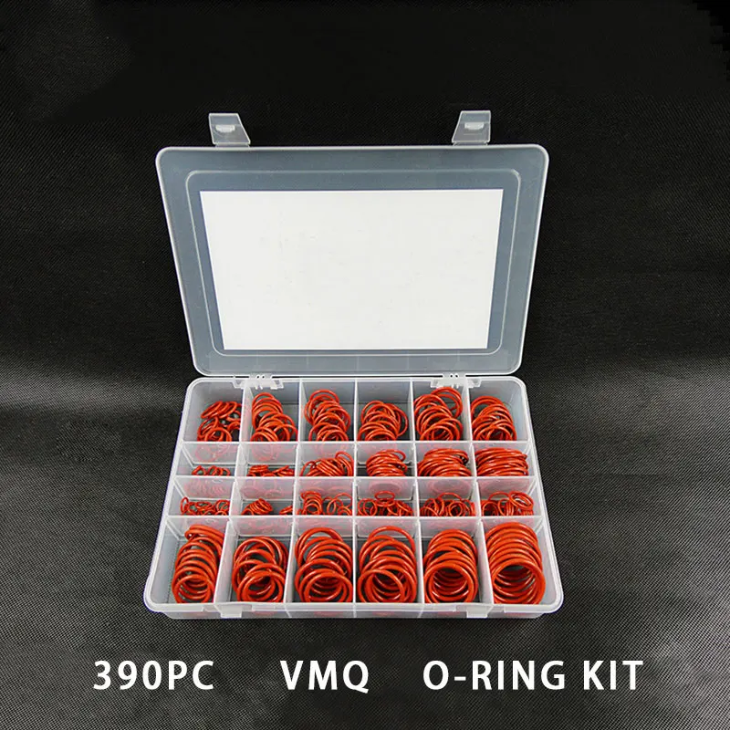 Уплотнительные кольца резиновые/силиконовые уплотнительные кольца VMQ NBR FKM уплотнительные кольца нитриловая шайба резиновый набор швартовки ассортимент набор коробка кольцо - Цвет: BVR-390