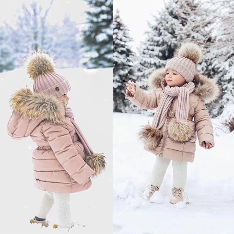 WEPBEL/зимние длинные куртки для маленьких девочек; теплая детская модная повседневная верхняя одежда с капюшоном, длинными рукавами, круглым вырезом и длинными рукавами; новое пальто
