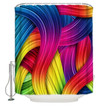 

Colorful Abstract Background Shower Curtain Bathroom Curtain Polyester Fabric Bath Curtain Washable Home Bath Decor