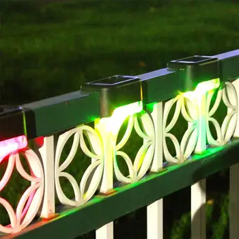 

4pcs Waterproof LED Solar Energy Powered Stair Wall Fence Lamp Energy Saving Lighting for Garden Courtyard Landscaped