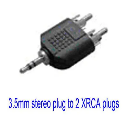

DHL/EMS 500PCS 1/8 inches 3.5mm stereo to 2 X RCA Male Conversion adapter plug for Amplifiers -A8