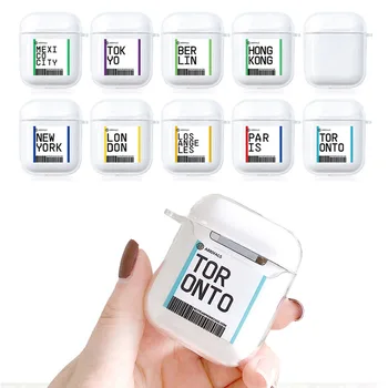 

For AirPods 1 2 Soft TPU Protector Cover Box Air Ticket Label Transparen For apple air pods Bluetooth Wireless Earphone Cases