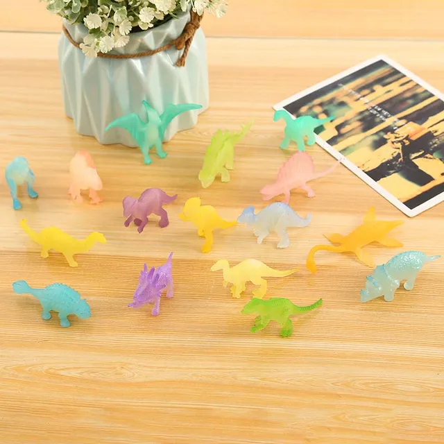 16pcs/set Mini Luminous Jurassic Noctilucent Dinosaur Toys Glow In The Dark Dinosaurs Baby Boys Gift for Children Novelty Model 2