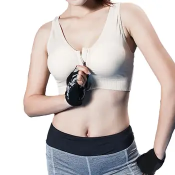 

Women Shockproof Zip Up Sports Vest Bra Wire Free Breathable Gym Underwear