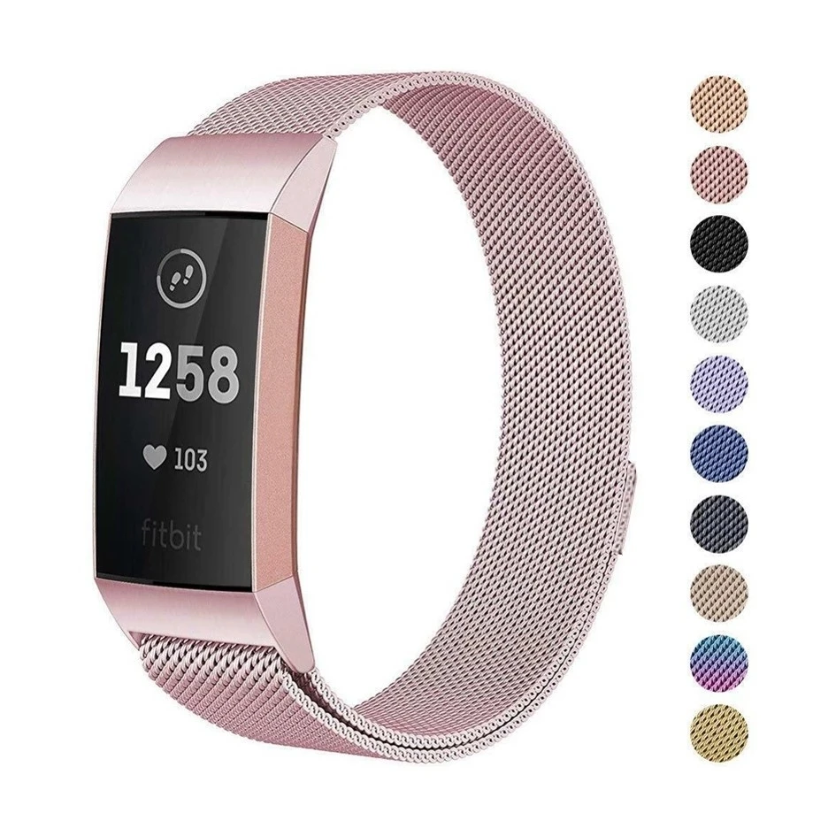 Магнитный ремешок из нержавеющей стали для смарт-часов Fitbit Charge 4 3 | Электроника