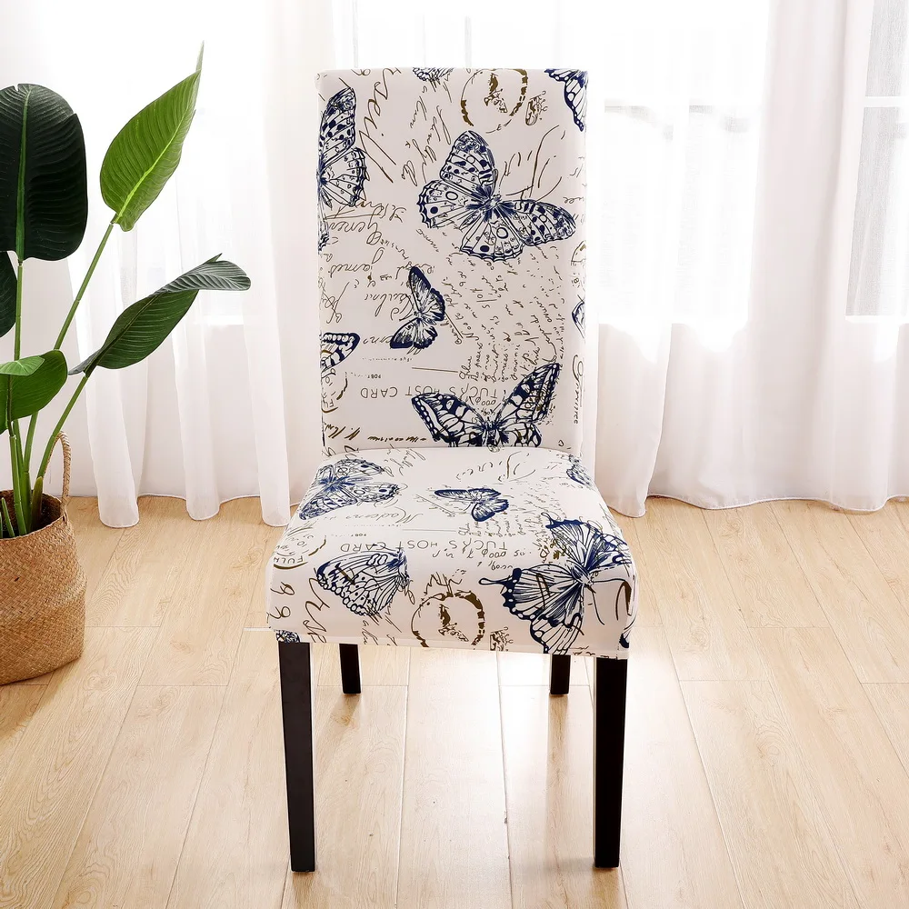 1/2/4/6pcs Printed Chair Cover Spandex Stretch Elastic Slipcovers Anti-dirty Chair Covers For Wedding Dining Room Banquet New