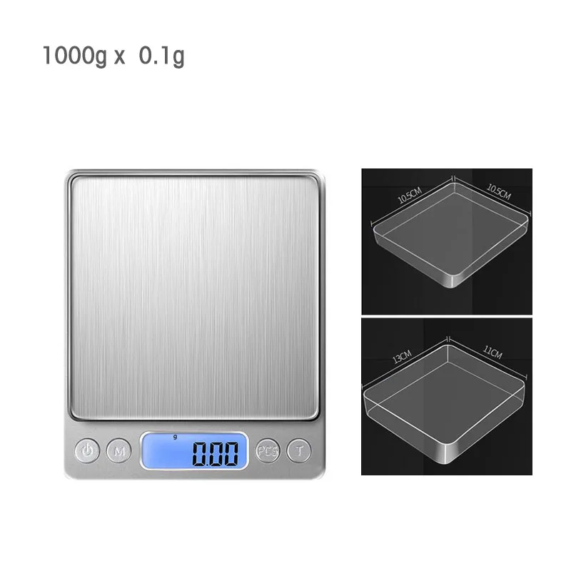 1kgx0.1 Цифровые весы электронные Вес карманные весы 100g 500g 0,01/0,1 г весы медицины в граммах для бриллиантовых ювелирные украшений Вес лабораторные весы - Цвет: 1kgx0.1