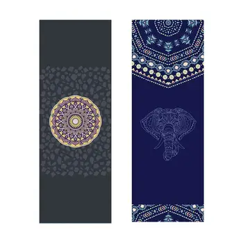 

185cm Lightweight Portable Yoga Mat Printed Towel Antibacterial Non-slip Sweat-absorbent Practice Pilates Fitness Blanket Pad