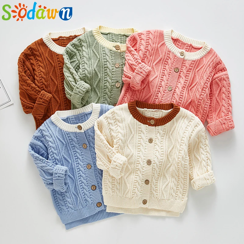 Sodawn/Одежда для младенцев; пальто-свитер для девочек; вязаный кардиган для мальчиков и девочек с длинными рукавами; куртки для малышей