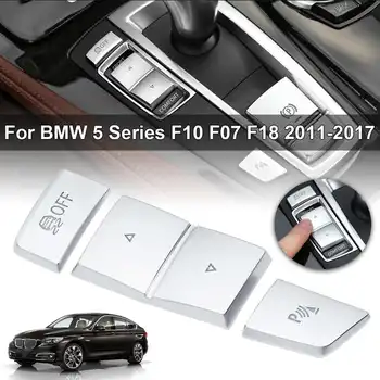 

3Pcs/Set ABS Silver Gear Shift Buttons Decorative Cover Trim For BMW 5 Series F10 F07 F18 2011-2017 Left Drive