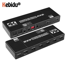 Dropship hdmi-matriz compatível navceker 18.5 gbps 4x2 4k @ 60hz switch splitter com spdif e l/r hdr hdmi-interruptor compatível 4x2