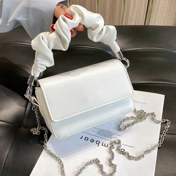 

Small PU Leather Tote Bags For Women 2020 Solid Color Chain Shoulder Handbags Female Travel Totes Ladies Fashion Crossbody Bags