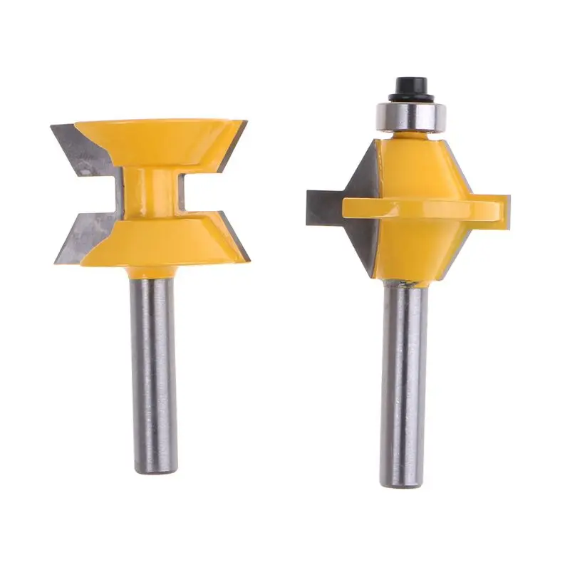 

2Pcs 8mm Shank Router Bit Set 120 Degrees Groove Chisel Woodworking Cutting Tool