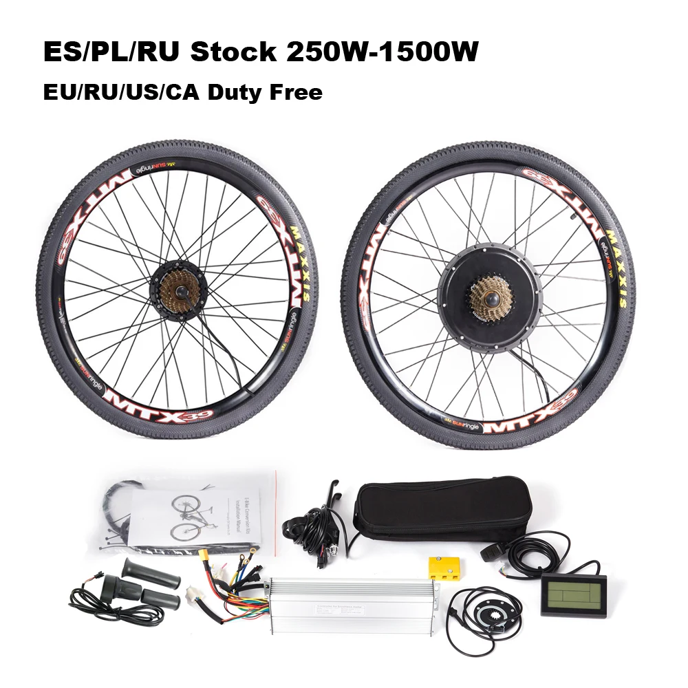 Electric Bicycle Rear Wheel 48V 1500W Ebike Hub Motor Conversion Kit Duty Free 
